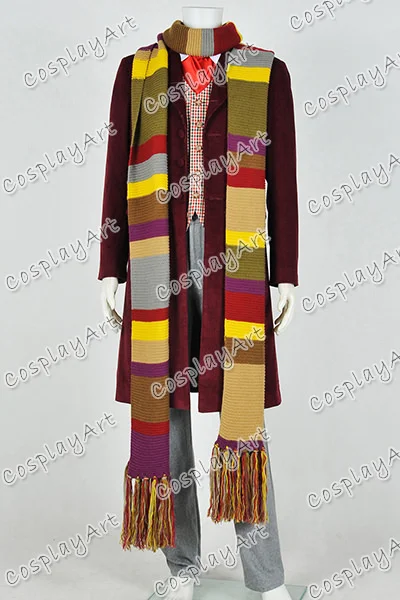 Who Is Doctor The 4th Fourth Dr Tom Baker Cosplay Costume Whole Set Halloween & 