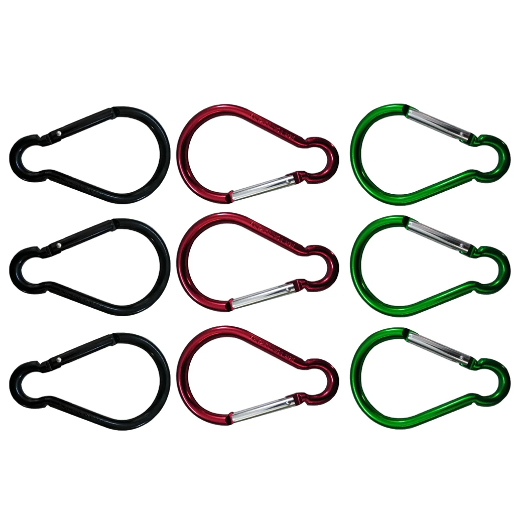 Perfeclan 9x Aluminum Keychain Clip Spring Snap Hook Dog Leash Strap Buckle Outdoors Outdoor Tools Aluminum Keychain Carabiner