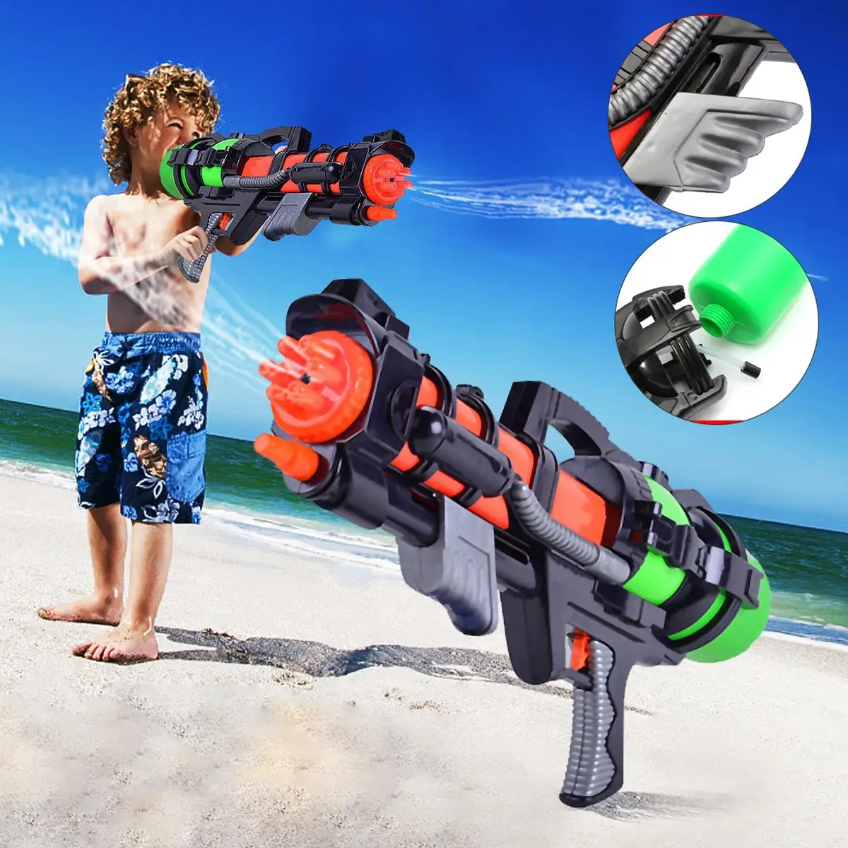 

New Arrival 44cm / 38cm High Pressure Large Capacity Pistols Water Gun Toy Big Kids Guns Outdoor Games