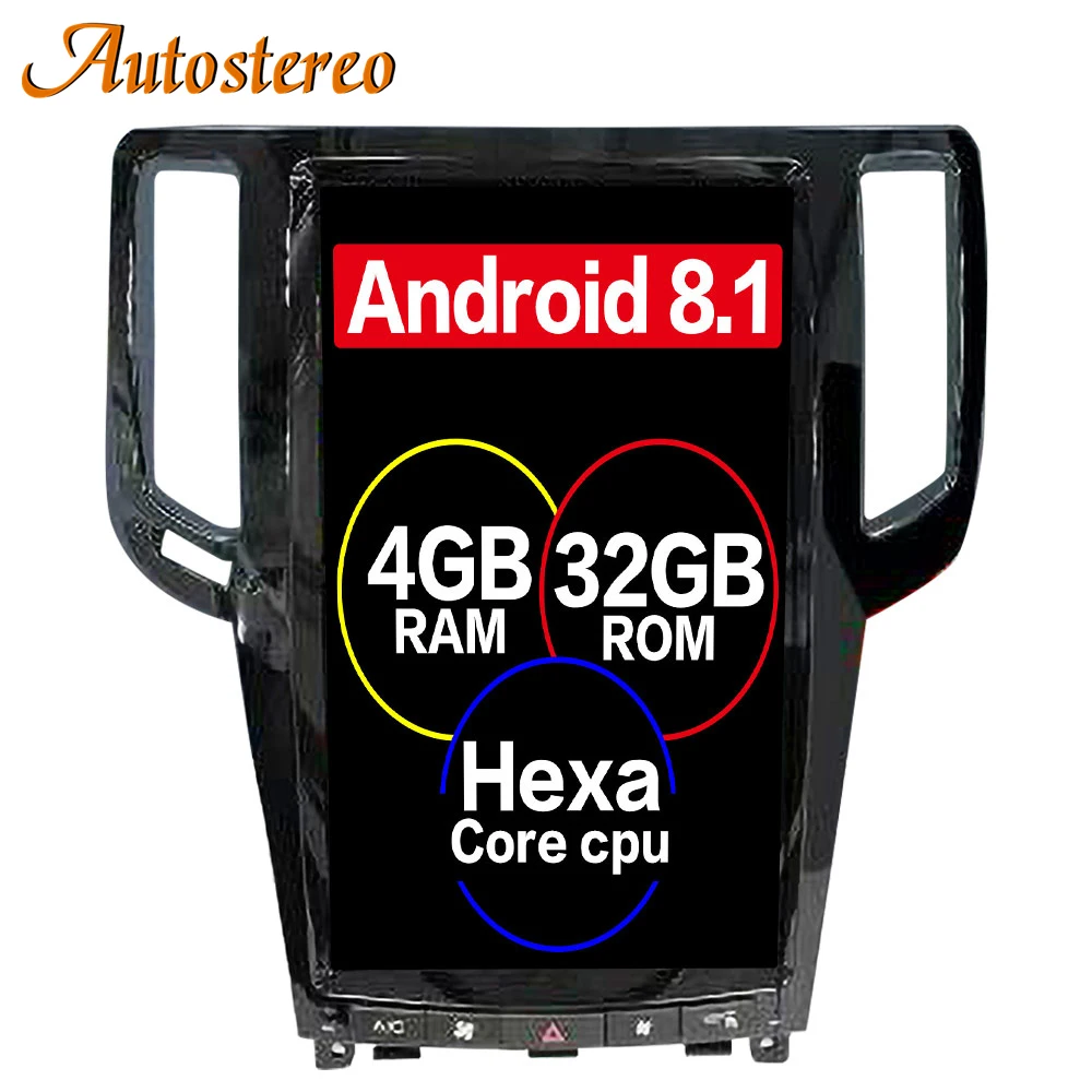 

Android 8.1 Tesla style 4GB RAM Car GPS Navigation For Infiniti G series G25/G37 radio tape recorder head unit multimedia player