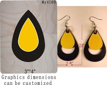 

Yellow raindrop Earrings - die cut accessories wooden die Regola Acciaio Die Misura , MY