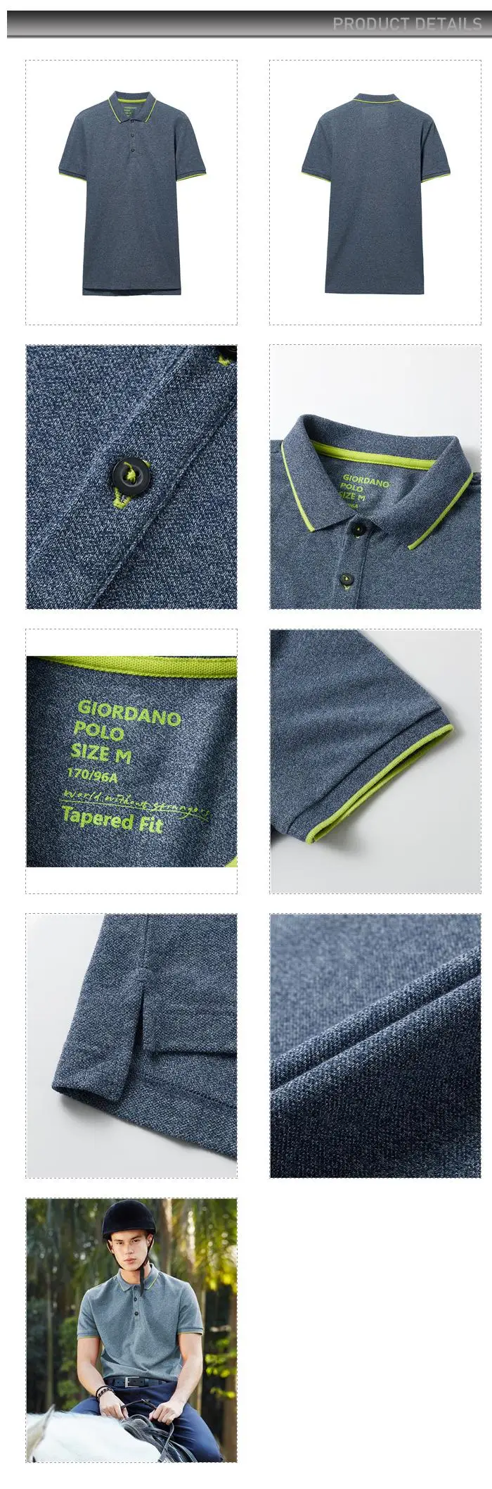 Giordano поло мужское футболка slim fit Polo фирмы Giordano с короткими рукавами выполнена из хлопка и полиэстера, рубашка а так же имеет нескольких цветовых вариантов
