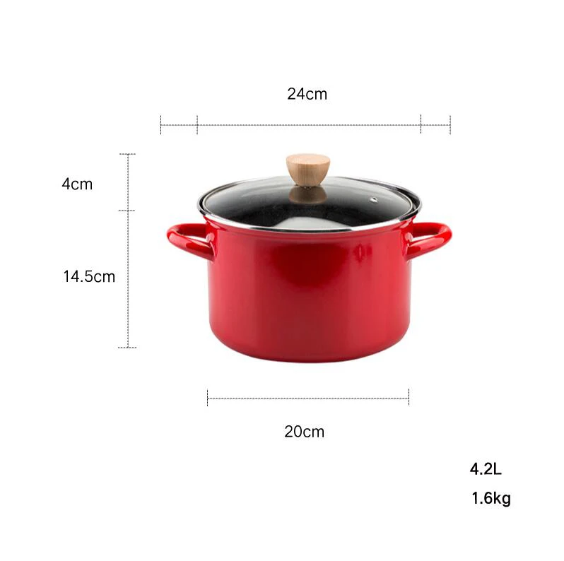 4,2 л большая емкость суповая Кастрюля эмалированная домашняя утолщенная бинауральная суповая кастрюля для индукционной плиты суповая кастрюля кухонная кастрюля TG116