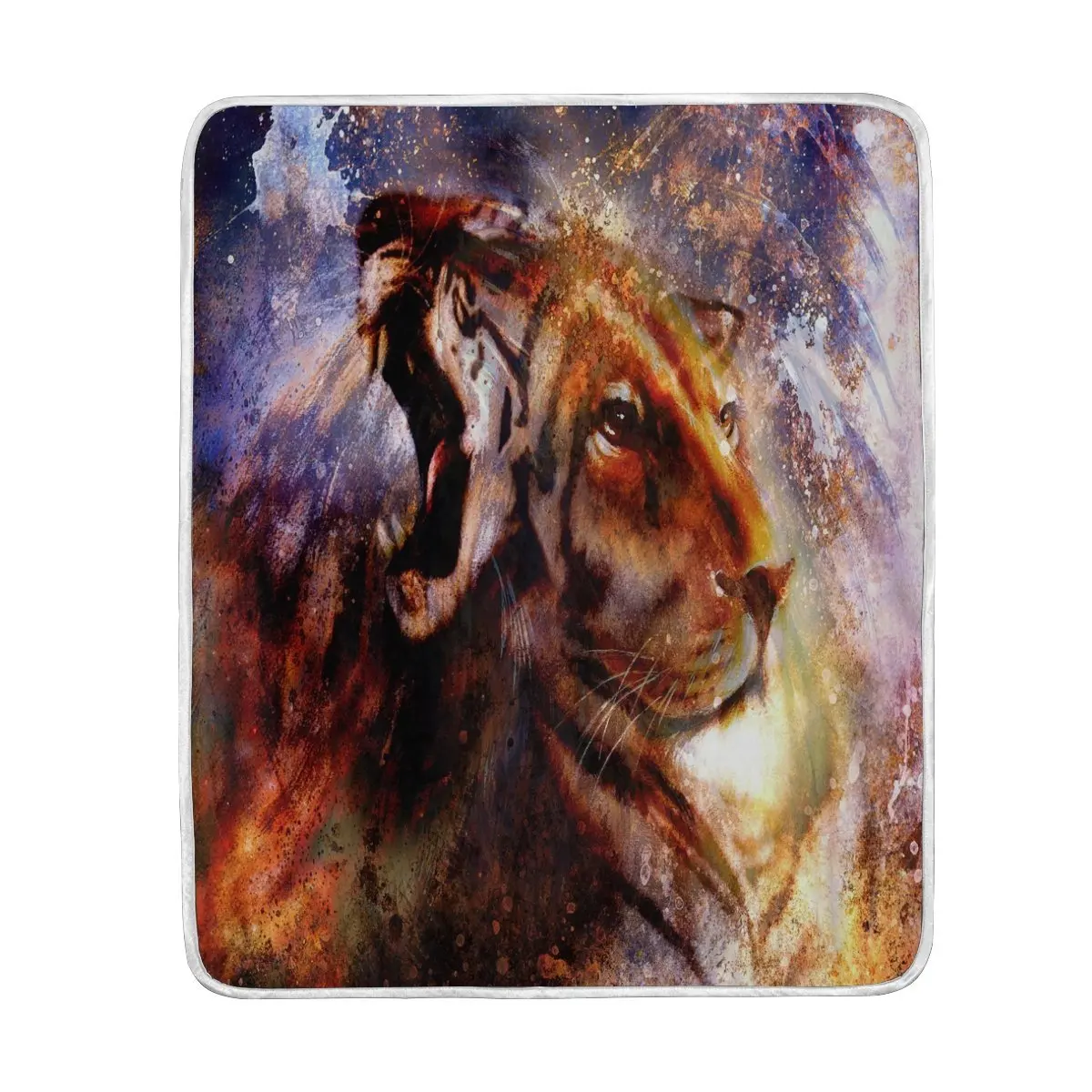 Vintage Tiger Face Blanket Soft Warm Cozy Bed Couch Lightweight