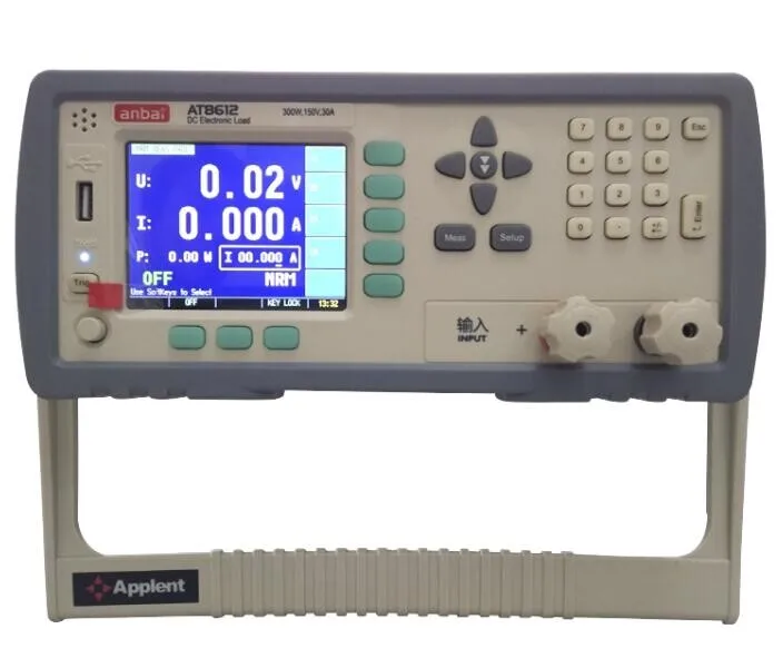 

AT8612 Programmable DC Electronic Load 300W 150V 30A 3.5'' TFT LCD RS232