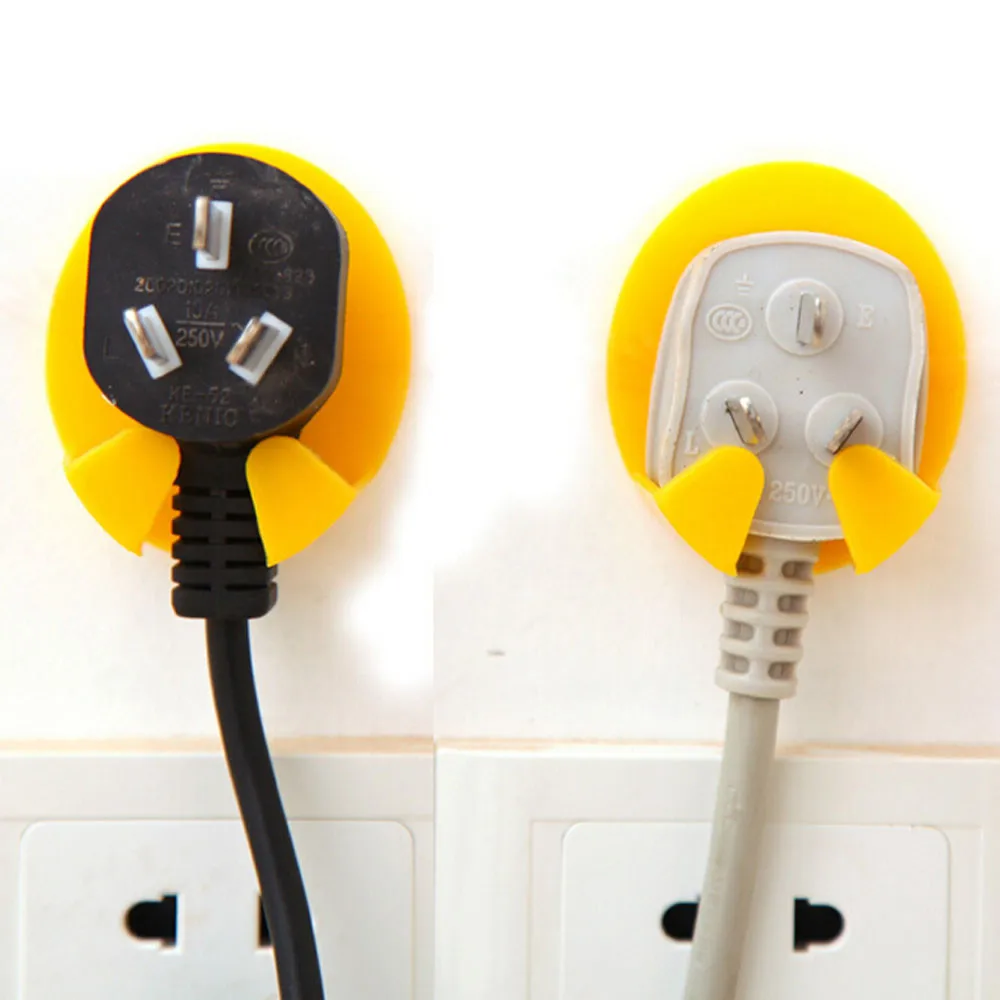 4X Power Plug Socket Jack Hook Rack Holder Hanger Home Wall Decor