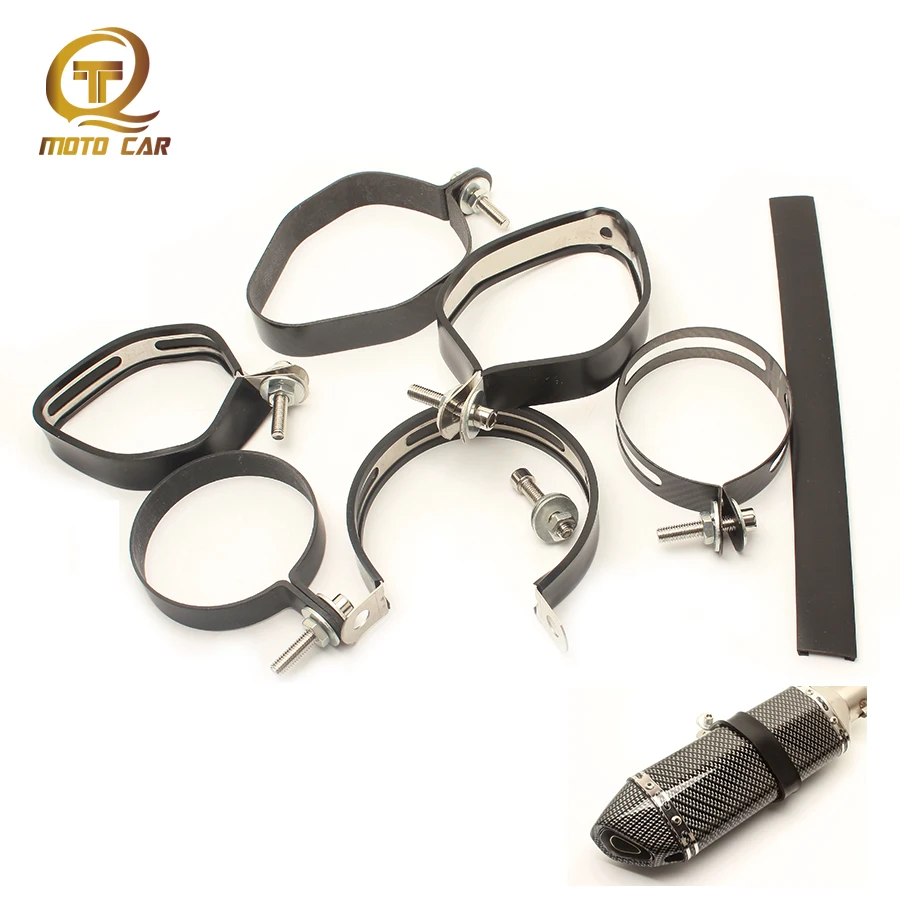 

Exhaust Clamp Motorcycle Carbon Fibre Muffler Silencer Pipe Hanger Clmap Mount Bracket for SC Project AKRAPOVIC AR GP Yoshimura