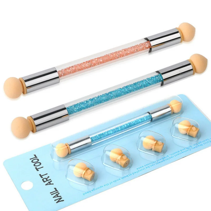 Hot New Grant Nail Brush 1pcs Art Pen 4 Sponge New Grant Nail Brush 1pcs Art Pen 4 Sponge French Manicure Embossing Ombre Acrylic Painting Tool