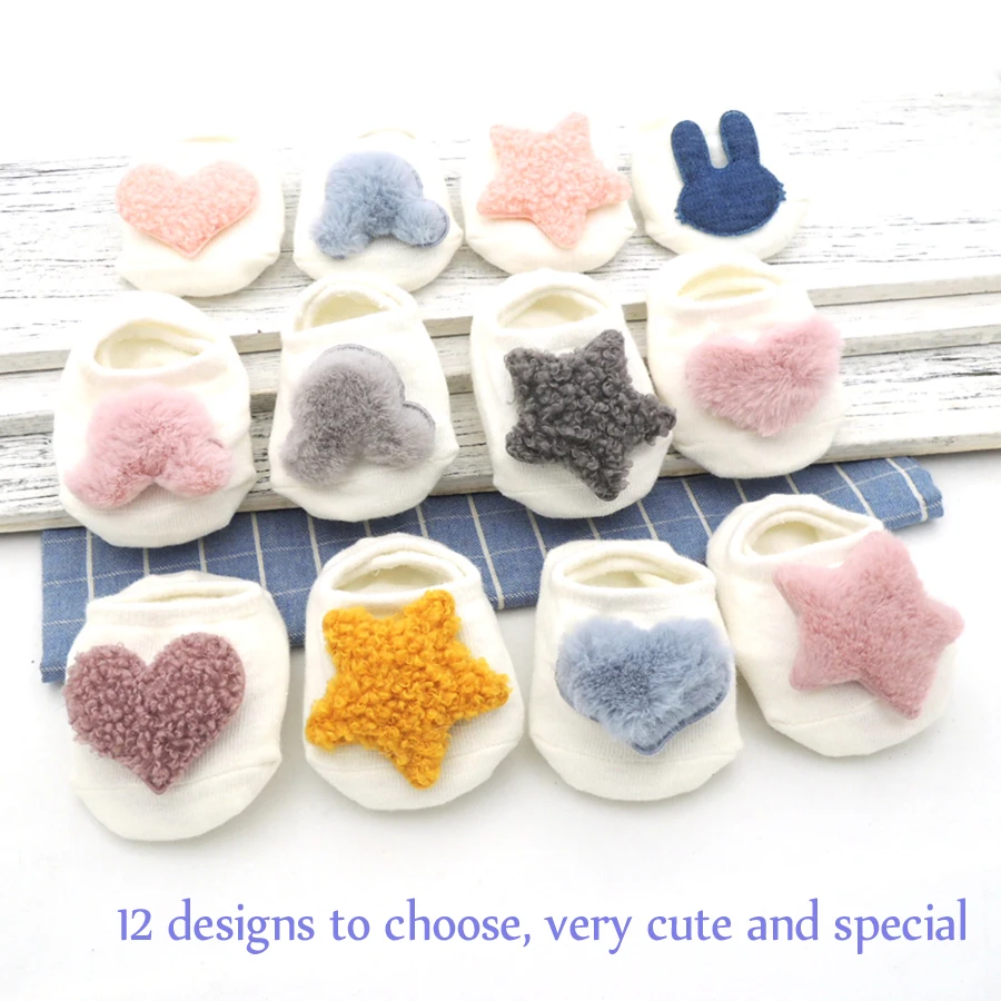 

Organic baby socks 12 designs to chosoe plush mouse heart star shape infant baby girl socks cotton baby shower gift BB07