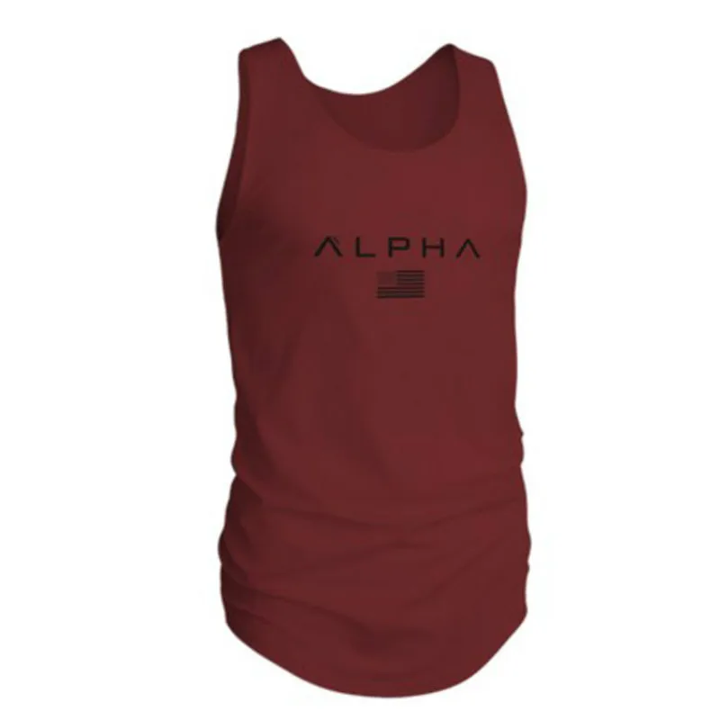 

Muscleguys Fitness Brothers Summer Tank Top Men Stringer Gyms Singlet Clothing Sleeveless Tanktops Elastic ALPHA Vest Male