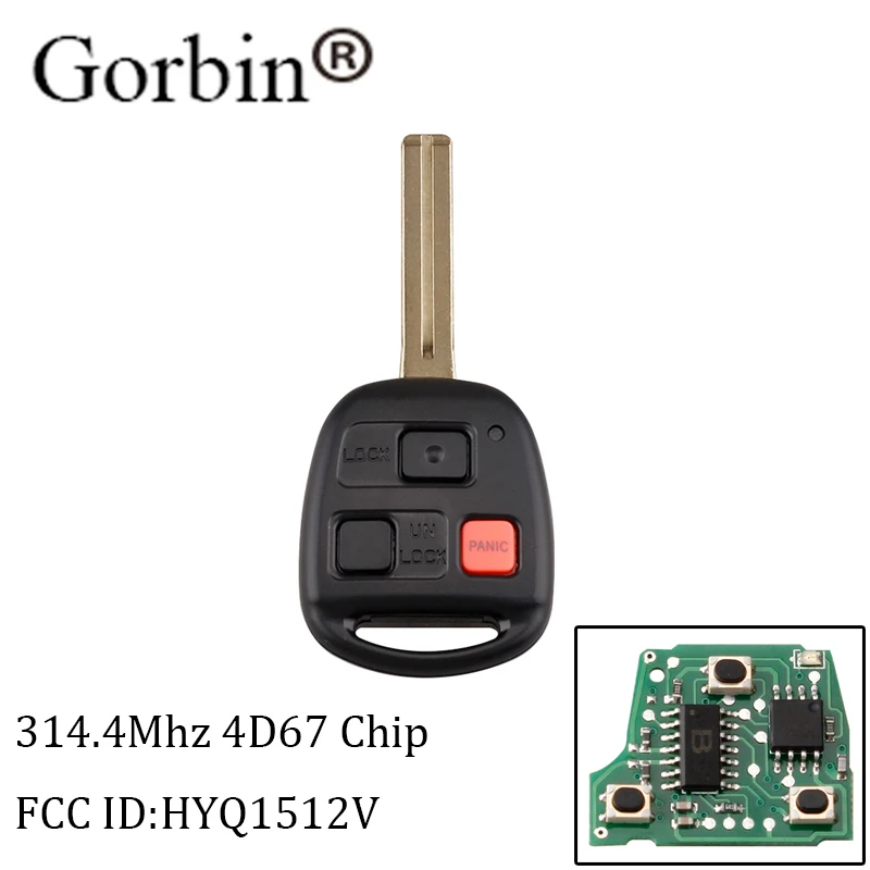 

GORBIN 3Button Keyless Entry Remote Key For Lexus HYQ1512V 4D67 Chip For Lexus GX470 2003-2009 For Lexus LX470 2003-2007 Car key