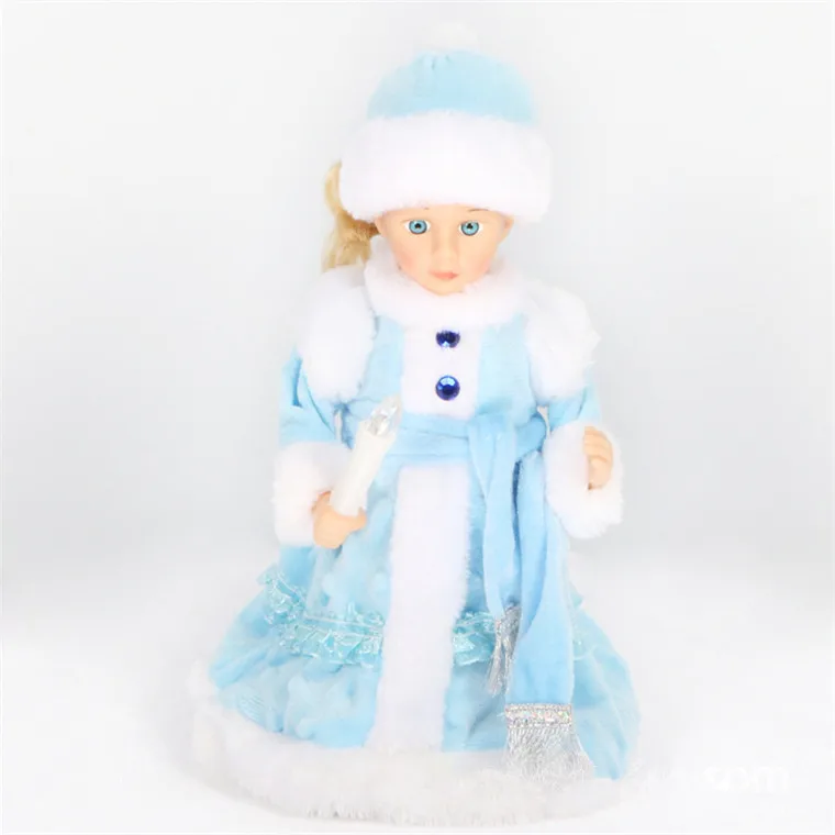 Traje para Crianças Presente de Natal Polegada Russo Musical Neve Maiden Falando Brinquedos Luz Elétrica Papai Noel Decoração 16 11 para crianças falando brinquedos luz elétrica papai