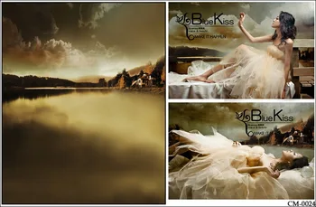 

Old Wash Painting Photography Backdrops Pure Lake Photo Background for Wedding Photography Backgrounds Custom Photo Studio