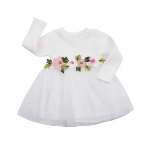 

Girl Party Pageant Tutu Flower Sleeve Mini Cute Dress 3 Colors Lovely Toddler Kids Baby Girls Clothes Dresses