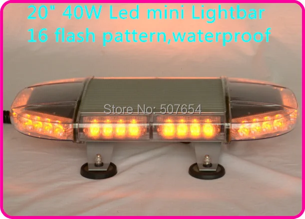 

Higher star 50cm 40W Led car Mini emergency lightbar,warning lights for police ambulance fire truck,16flash,waterprrof IP67