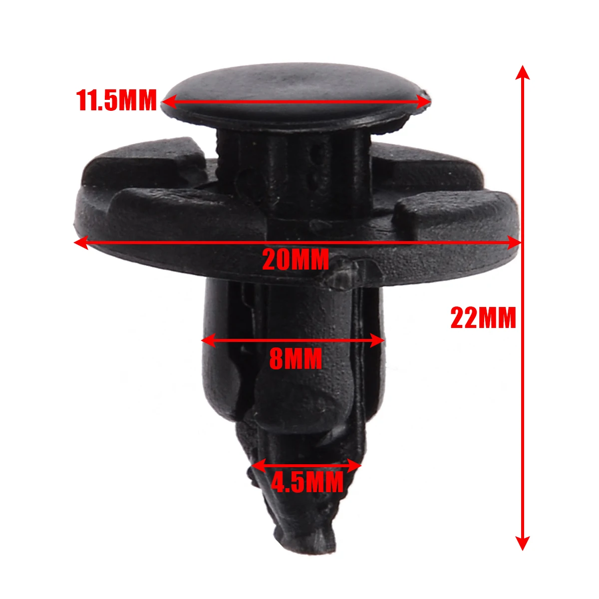 25pcs Plastic Car Push Rivet Trim Bump Panel Lock Nut Fastener Clip Set For Toyota Avensis Black + White Rivets Clips