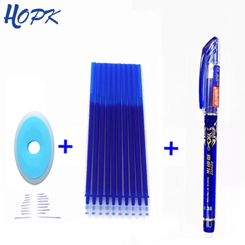 

3/12Pcs/Set 0.38mm Erasable Pen Washable Handle Blue Black Red Erasable Gel Pen Refill Rod School Office Writing Stationery
