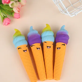 

Creative Soft Novelty Toy Cartoon Smiley Face Ice Cream Slow Rebound Decompression Toys Children's Stool Pen Cover