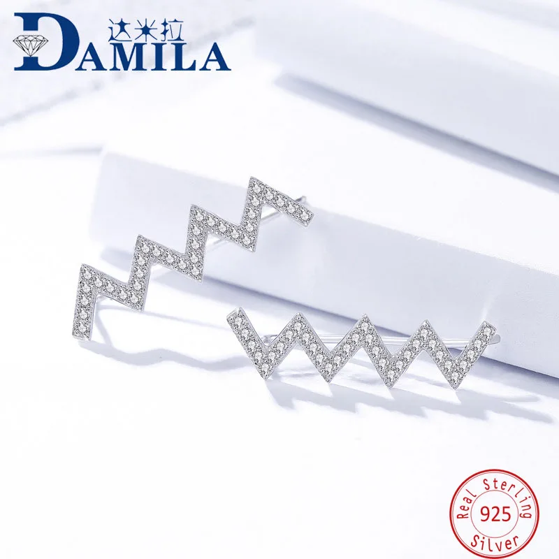 

Rhodium plated earrings silver 925 with Cubic Zironia Fashion no pierced ear clip jewelry boucles d'oreilles pour les femmes