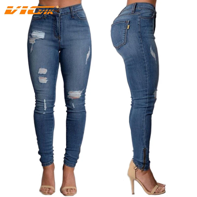 VICVIK Boyfriend Jeans de Marca 2016 Ripped Jeans para Mujeres Pantalones de  Las Mujeres Del Agujero Femenino de Mezclilla de Gran Tamaño Skinny Jeans  con Agujeros|boyfriend jeans|ripped jeans for womenbrand jeans for