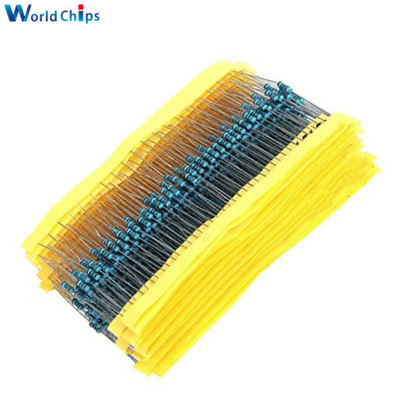 1 Pack 20 Kinds 400Pcs 1/4w Resistance 1% Metal Film Resistor Resistance Bag Assortment Kit Set Each Kinds 20PCS