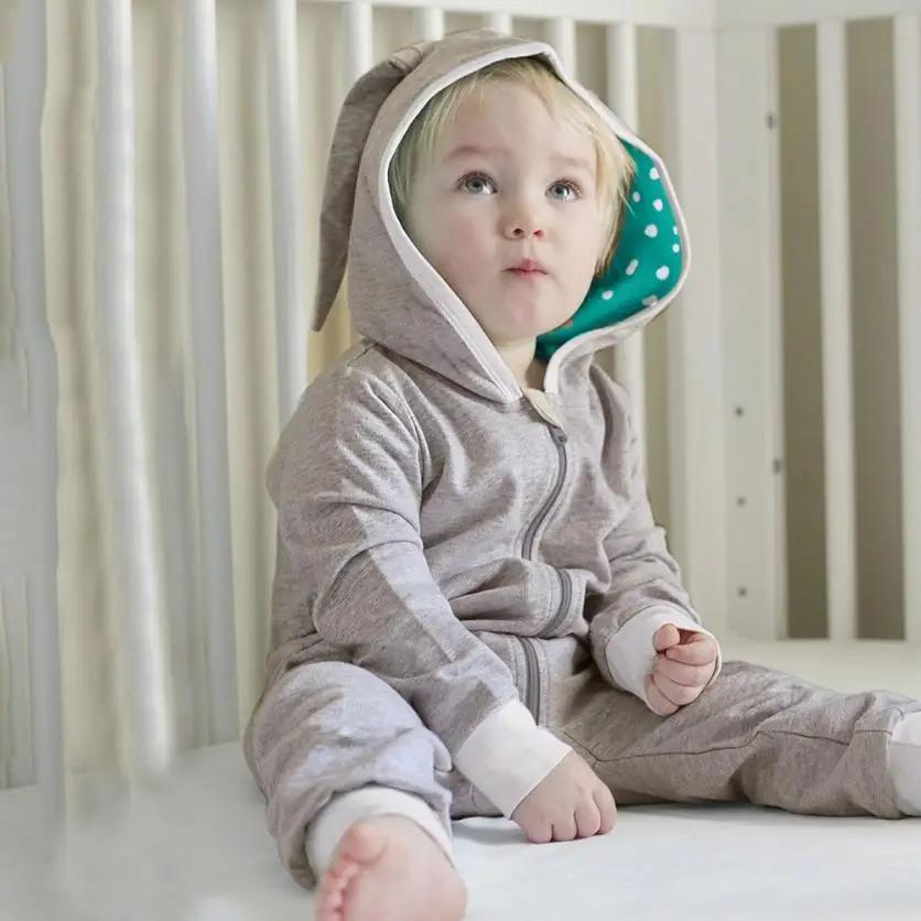 

Baby Girl Boy Romper Clothes Newborn Rabbit 3D Ear Winter Long Sleeves Jumpsuit Baby Warm Romper Set 18Jul25