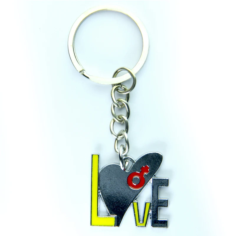 FREE SHIPPING by FEDEX 50pcs/lot New Metal Love Key Chains Heart