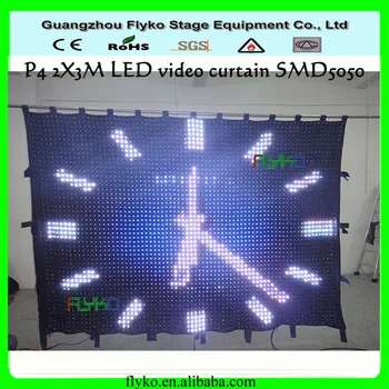 

Flexible P5 2X3M PC Controller, Video led curtain full color RGB background