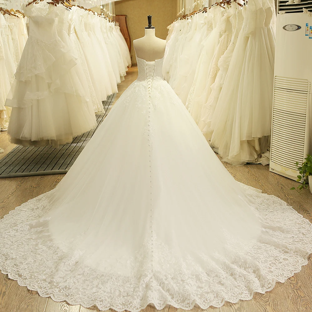 vintage wedding dresses HW091 Charming Sweetheart Applique Lace Vintage Bridal Wedding Dress Princess Wedding Dresses Bridal Gown vestidos de noivas affordable wedding dresses