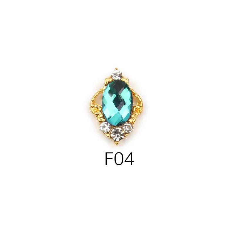 Цветные стразы для украшения ногтей, драгоценный камень, золотые стразы, украшение для ногтей, овальная водяная капля, дизайнерские украшения - Цвет: F04