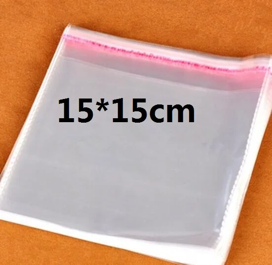 

E4 Clear Resealable Cellophane/BOPP/Poly Bags 15*15cm Transparent Opp Bag Packing Plastic Bags Self Adhesive Seal