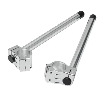 

Pair Silver Universal CNC Aluminum Motorcycle Racing Clip On 7/8" Handle Bars For 35mm Fork Tube