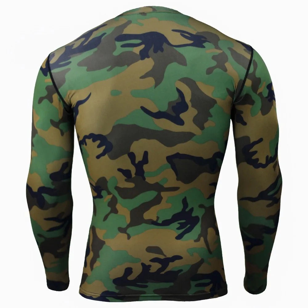 army green Men's Tights Running T shirts Long Sleeves (1)