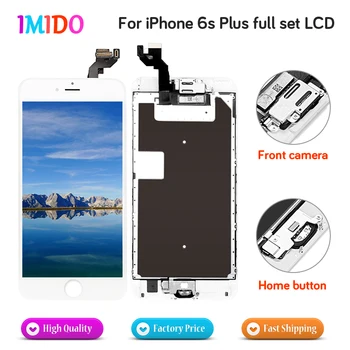 

3PCS/LOT For iPhone 6S plus LCD Display Touch Screen Digitizer Assembly Home button+Front camera+3D touch free DHL shipping