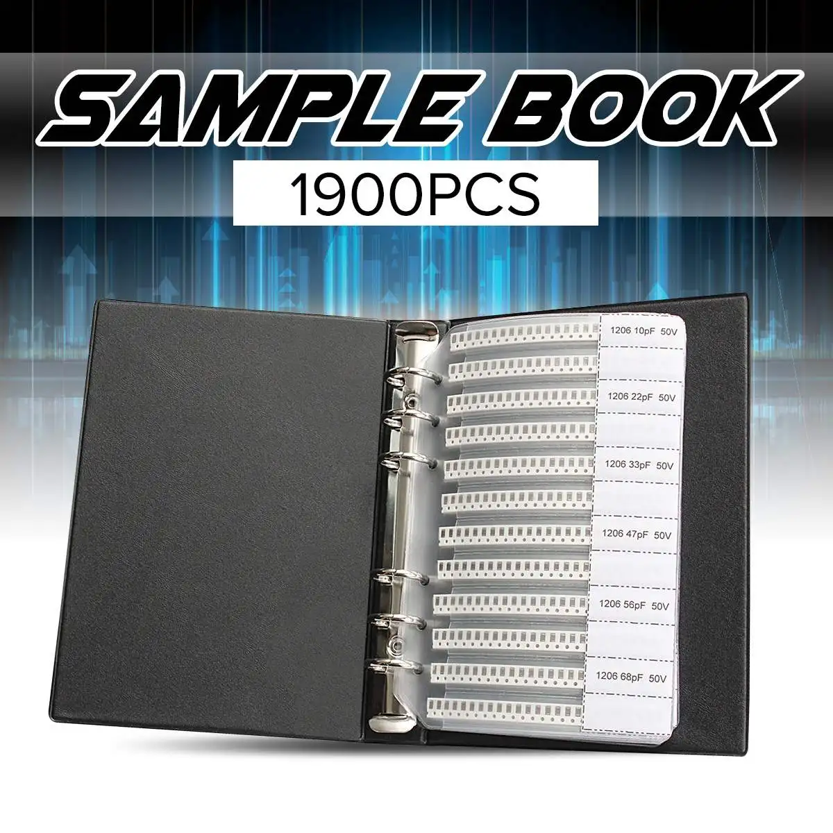 

1206 SMD SMT Chip Capacitors Sample Book 38ValuesX50Pcs Total 1900pcs 10PF~22UF Capacitor Assorted Kit