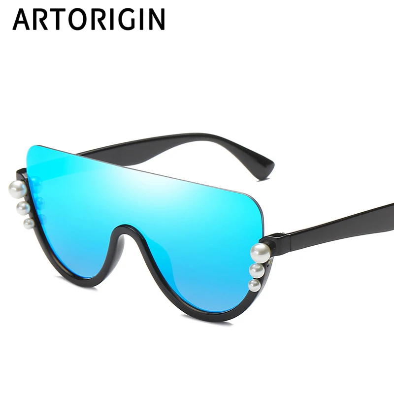 Винтажные женские солнцезащитные очки, фирменный дизайн, одна линза, полуоправы, зеркальные женские оттенки, перламутровые солнцезащитные очки Oculos