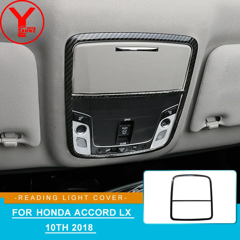 carbon fiber roof reading lights cover For honda accord LX ...