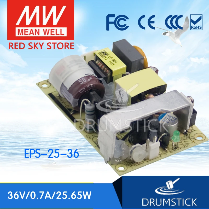 

Advantages MEAN WELL EPS-25-36 36V 0.7A meanwell EPS-25 36V 25.2W Single Output Switching Power Supply