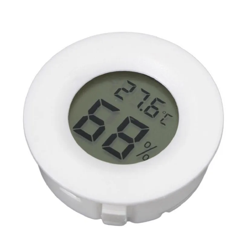 Buy White Round LCD Display Thermometer Hygrometer