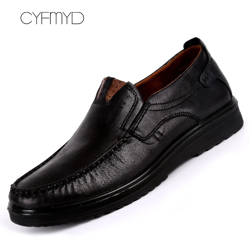 Мужская кожаная обувь; классические коричневые Лоферы размера плюс 42-48; хорошая обувь без шнуровки; обувь для вождения; Tenis Hombre - Цвет: Black