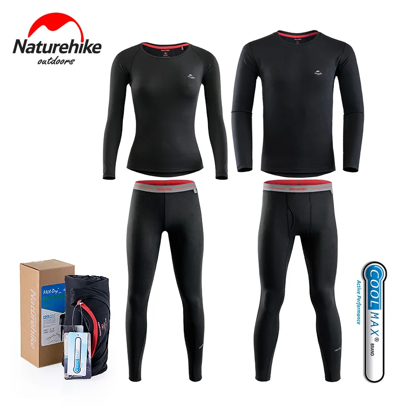 

Naturehike Outdoor Sports Thermal Underwear Set Coolmax Winter Warm Women Men Thermo Underwear Top Pants Cycling Base Layer