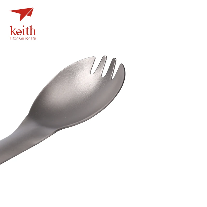 Keith titanio 200mm largo mango Spork camping tablewares picnic al aire libre senderismo conveniente Tenedores cuchara 20g ti5319