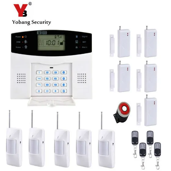 

YobangSecurity Metal Remote Control Wireless Wired GSM Home Alarm System English Russian Spanish Voice Prompt Alarm Sensor Kit