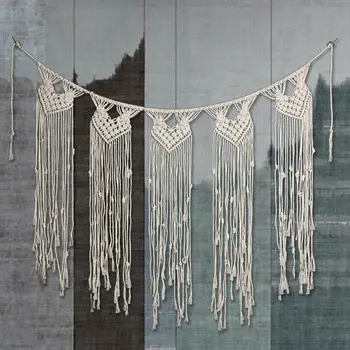 

New arrival Boho Cotton Macrame Wedding Backdrop Wall Hanging Handmade Retro Knitting Tapestry Hanger Art Home Decor one piece