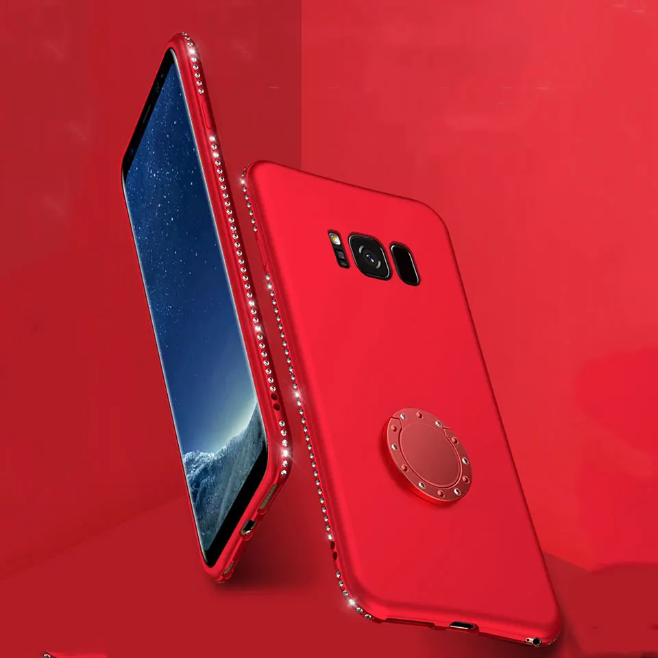 

Glitter Diamond Case ON THE for Samsung S8 S9 Plus S10 S10E Note 8 9 A6 A8 J4 J6 2018 J3 J5 J7 Prime A3 A5 A7 2017 Ring Holder