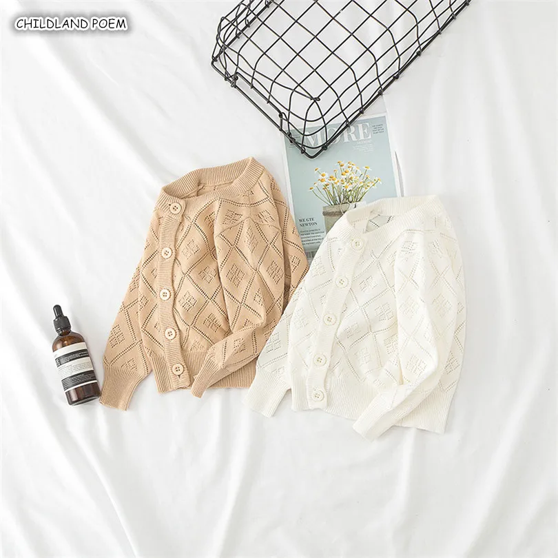 

Baby Kids Cardigan Spring Hollow Breathdble Baby Girls Sweater Cotton Knitted Toddler Cardigan Jacket Coat Kids Sweater for Girl