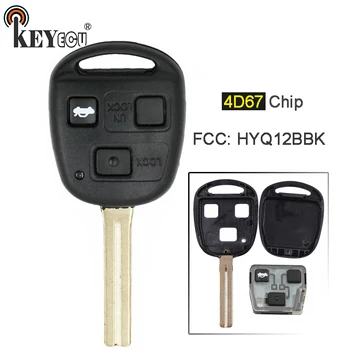 

KEYECU 4D67 Chip FCC: HYQ12BBK Replacement 3 Button Remote Car Key Fob for Lexus Lexus SC430 2002-2010 LX430 2001-2006