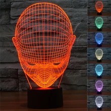 3D человек лицо визуальный светодиодный ночник AI лампа-робот Changing изменение ET гуманоид сенсорный свет искусство свет современный декор