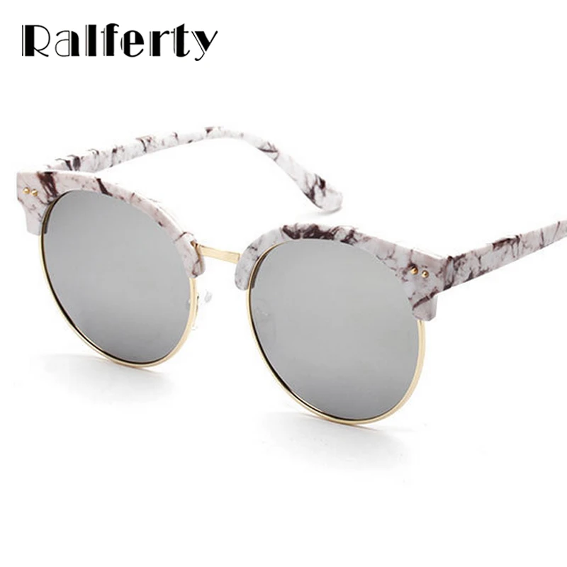 Ralferty Vintage Korean Round Polarized Sunglasses Women Brand Designer