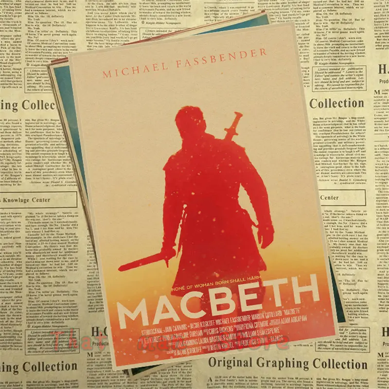 Macbeth плакат домашний декор крафт плакат рисунок ядро наклейки на стену 42*30 см